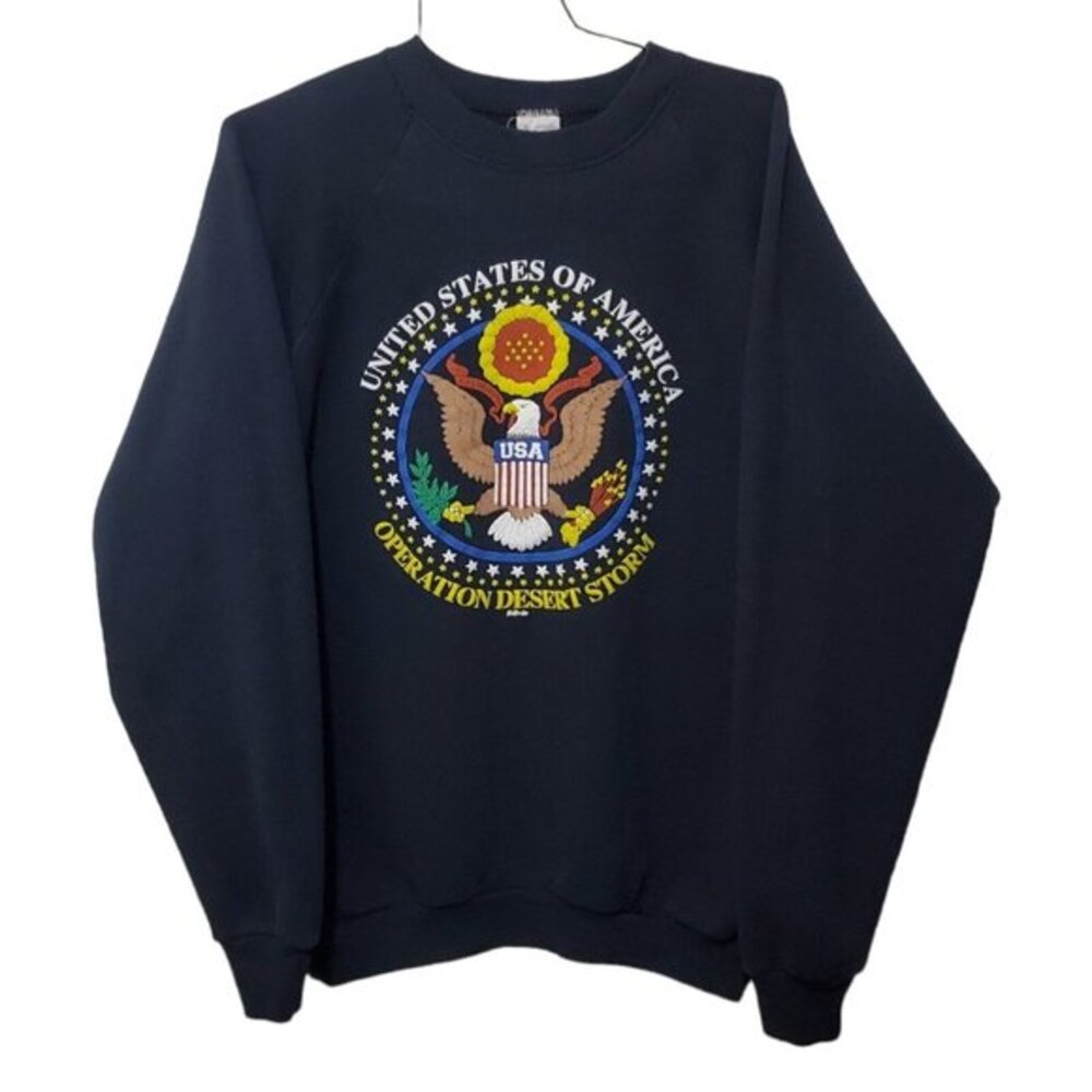 Vintage 90s Operation Desert Storm Sweatshirt Crewneck Size XL Made‎ In USA SEAL